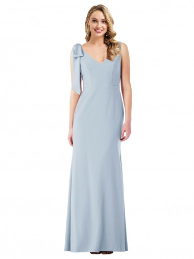 V-Back Sleeveless V-Neck Trumpet Stretch Crepe Semi Formal Evening Dress / Prom Dress / Bridesmaid Dress Worcester