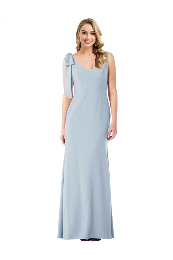 V-Back Sleeveless V-Neck Trumpet Stretch Crepe Semi Formal Evening Dress / Prom Dress / Bridesmaid Dress Worcester