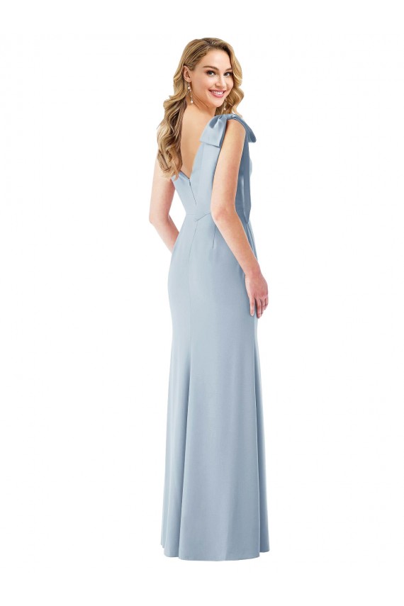V-Back Sleeveless V-Neck Trumpet Stretch Crepe Semi Formal Evening Dress / Prom Dress / Bridesmaid Dress Worcester
