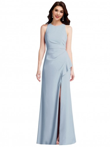 Sleeveless Halter Neck Trumpet Stretch Crepe Formal Dress / Bridesmaid Dress Worcester
