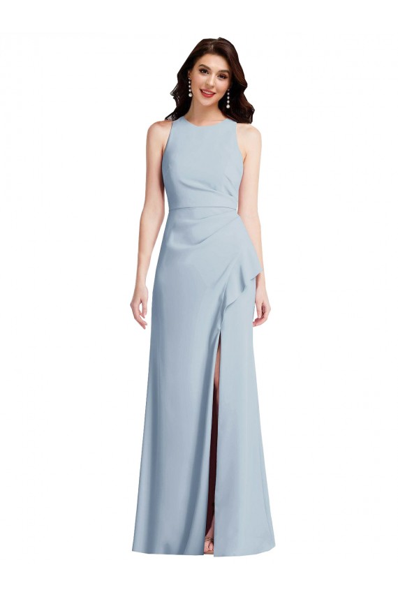 Sleeveless Halter Neck Trumpet Stretch Crepe Formal Dress / Bridesmaid Dress Worcester