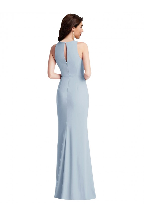 Sleeveless Halter Neck Trumpet Stretch Crepe Formal Dress / Bridesmaid Dress Worcester