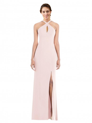 Low Back Sleeveless Halter Neck Trumpet Stretch Crepe Formal Evening Gown / Prom Dress / Bridesmaid Dress Worcester