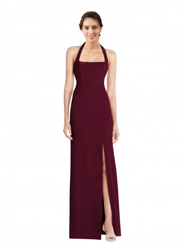 Open Back Sleeveless Halter Neck Trumpet Stretch Crepe Semi Formal Evening Dress / Prom Dress / Bridesmaid Dress Worcester