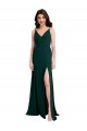 V-Back Midnight Green Sleeveless V-Neck A-Line Stretch Crepe Formal Evening Gown / Prom Dress / Bridesmaid Dress Worcester