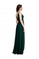 V-Back Midnight Green Sleeveless V-Neck A-Line Stretch Crepe Formal Evening Gown / Prom Dress / Bridesmaid Dress Worcester