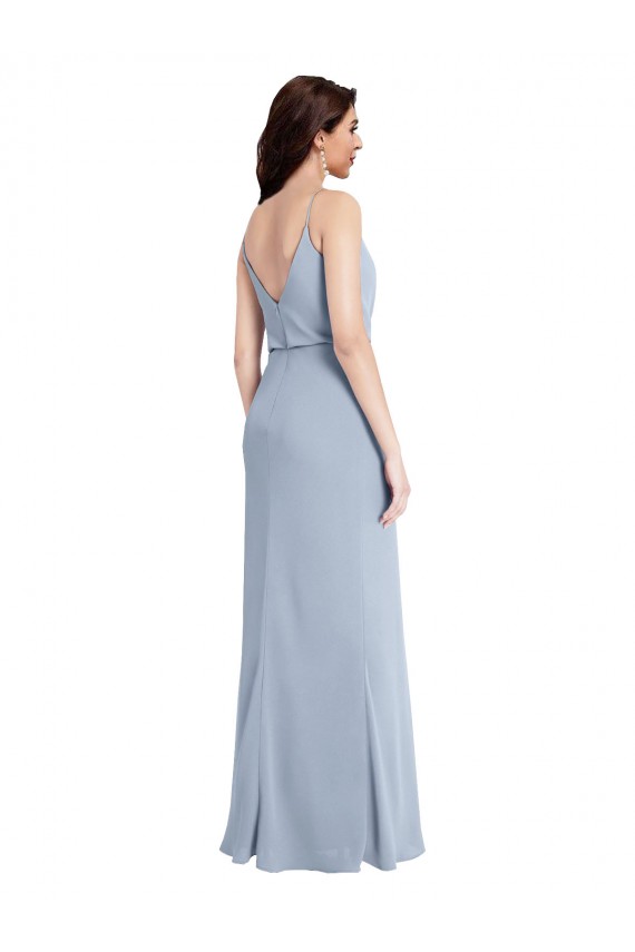 V-Back Sleeveless Spaghetti Straps Sheath Stretch Crepe Formal Evening Gown / Prom Dress / Bridesmaid Dress Worcester