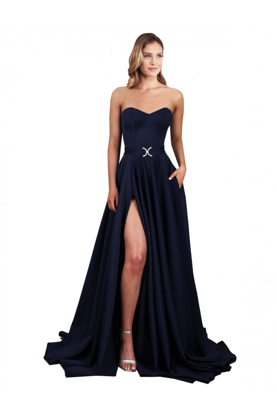 Low Back Sleeveless Sweetheart A-Line Stretch Crepe Formal Dress / Bridesmaid Dress Worcester