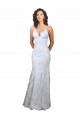 Backless White Sleeveless V-Neck Mermaid Stretch Crepe & Sequin Tulle Formal Evening Gown / Prom Dress / Bridesmaid Dress Worcester