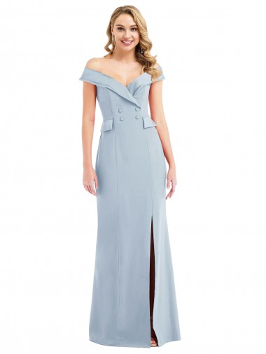 Sleeveless Off the Shoulder Trumpet Stretch Crepe Semi Formal Evening Dress / Prom Dress / Bridesmaid Dress Worcester