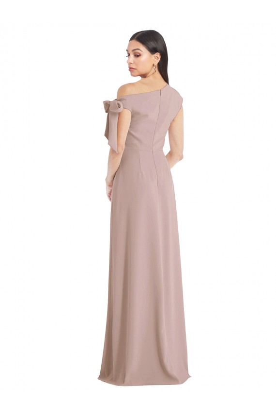 Dusty Pink Sleeveless Off the Shoulder A-Line Stretch Crepe Formal Evening Gown / Prom Dress / Bridesmaid Dress Worcester