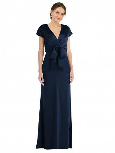 Keyhole Back Cap Sleeves Off the Shoulder Trumpet Stretch Crepe Formal Evening Gown / Prom Dress / Bridesmaid Dress Worcester