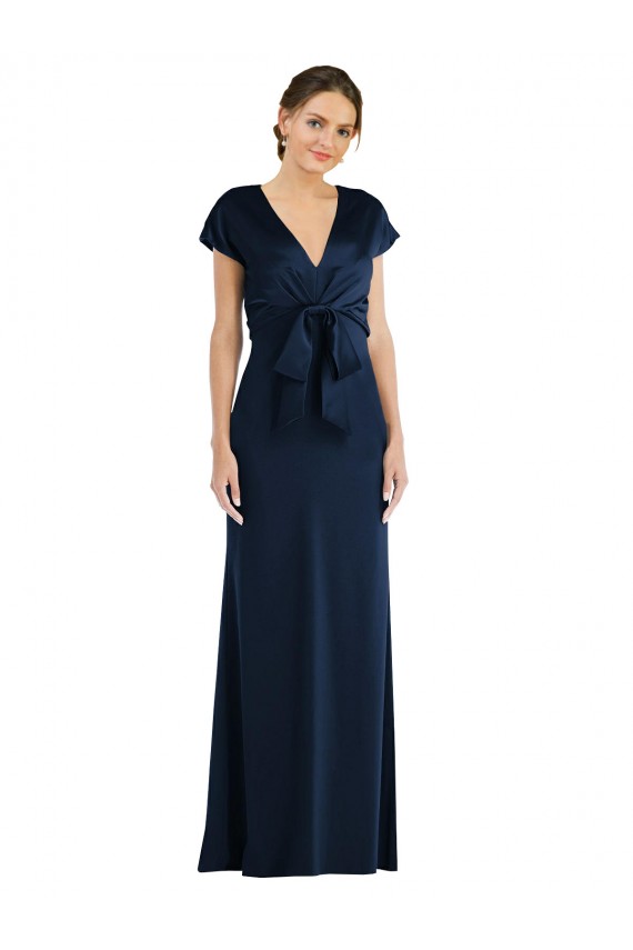 Keyhole Back Cap Sleeves Off the Shoulder Trumpet Stretch Crepe Formal Evening Gown / Prom Dress / Bridesmaid Dress Worcester