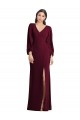 Puff Sleeves V-Neck Trumpet Stretch Crepe Semi Formal Evening Dress / Prom Dress / Bridesmaid Dress Worcester