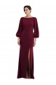 Open Back Long Sleeves Bateau Neck Trumpet Stretch Crepe Formal Evening Gown / Prom Dress / Bridesmaid Dress Worcester
