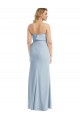 Low Back Light Sky Blue Sleeveless Strapless Trumpet Stretch Crepe Semi Formal Evening Dress / Prom Dress / Bridesmaid Dress Worcester