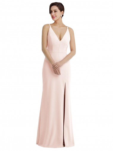 V-Back Sleeveless V-Neck Trumpet Stretch Crepe Formal Evening Gown / Prom Dress / Bridesmaid Dress Worcester