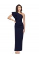 Dark Navy Sleeveless One Shoulder Sheath Stretch Crepe Formal Evening Gown / Prom Dress / Bridesmaid Dress Worcester