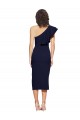 Dark Navy Sleeveless One Shoulder Sheath Stretch Crepe Prom Dresses Worcester