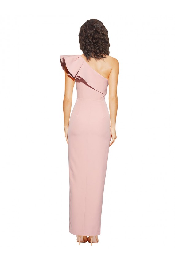 Mauve Sleeveless One Shoulder Sheath Stretch Crepe Formal Evening Gown / Prom Dress / Bridesmaid Dress Worcester