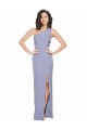Smoke Blue Sleeveless One Shoulder Sheath Stretch Crepe Formal Evening Gown / Prom Dress / Bridesmaid Dress Worcester