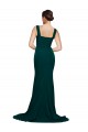 Midnight Green Sleeveless Square Neck Sheath Stretch Crepe Semi Formal Evening Dress / Prom Dress / Bridesmaid Dress Worcester