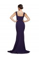 Dark Navy Sleeveless Square Neck Sheath Stretch Crepe Semi Formal Evening Dress / Prom Dress / Bridesmaid Dress Worcester