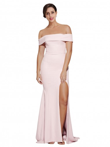 Low Back Pink Sleeveless Square Neck Sheath Stretch Crepe Formal Evening Gown / Prom Dress / Bridesmaid Dress Worcester