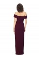 Low Back Burgundy Gold Sleeveless Off the Shoulder Sheath Stretch Crepe Formal Evening Gown / Prom Dress / Bridesmaid Dress Worcester