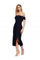 Low Back Black Sleeveless Off the Shoulder Sheath Stretch Crepe Formal Evening Gown / Prom Dress / Bridesmaid Dress Worcester