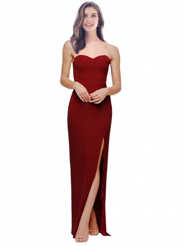 Low Back Sleeveless Sweetheart Sheath Stretch Crepe Bridesmaid Dress / Evening Dress Worcester