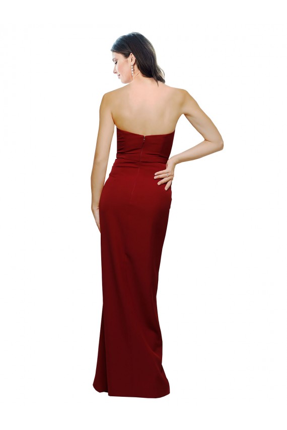 Low Back Sleeveless Sweetheart Sheath Stretch Crepe Bridesmaid Dress / Evening Dress Worcester
