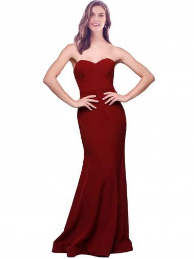 Low Back Sleeveless Sweetheart Sheath Stretch Crepe Formal Evening Gown / Prom Dress / Bridesmaid Dress Worcester