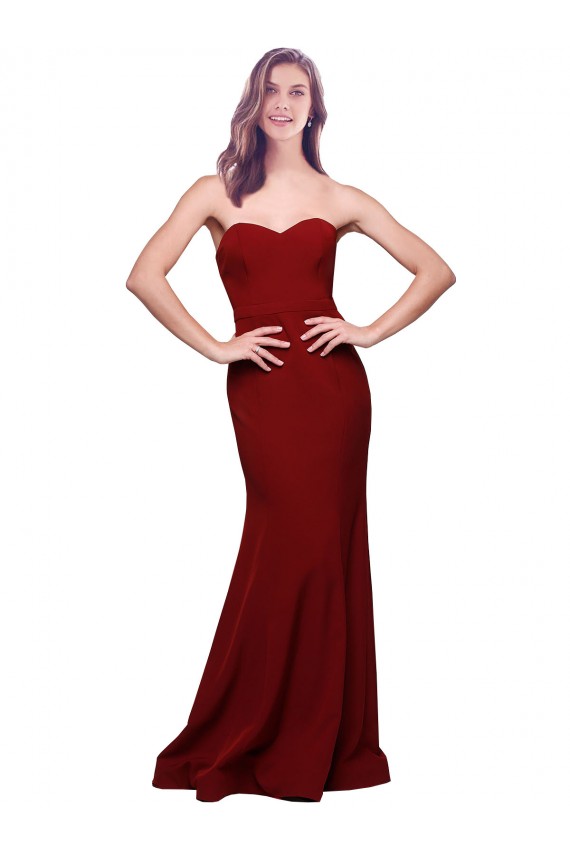 Low Back Sleeveless Sweetheart Sheath Stretch Crepe Formal Evening Gown / Prom Dress / Bridesmaid Dress Worcester