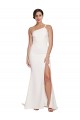 Ivory Sleeveless One Shoulder Sheath Stretch Crepe Semi Formal Evening Dress / Prom Dress / Bridesmaid Dress Worcester