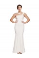 Low Back Ivory Sleeveless Square Neck Sheath Stretch Crepe Formal Evening Gown / Prom Dress / Bridesmaid Dress Worcester