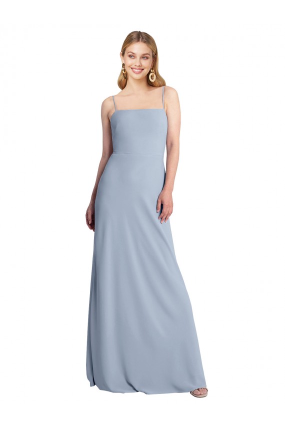 Criss Cross Open Back Sleeveless Square Neck A-Line Stretch Crepe Prom Dress / Bridesmaid Dress Worcester