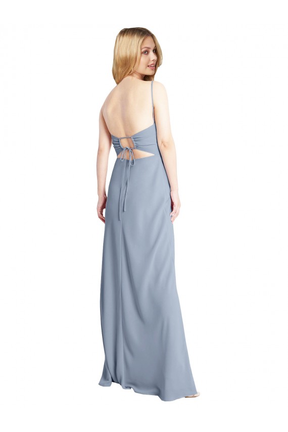 Criss Cross Open Back Sleeveless Square Neck A-Line Stretch Crepe Prom Dress / Bridesmaid Dress Worcester