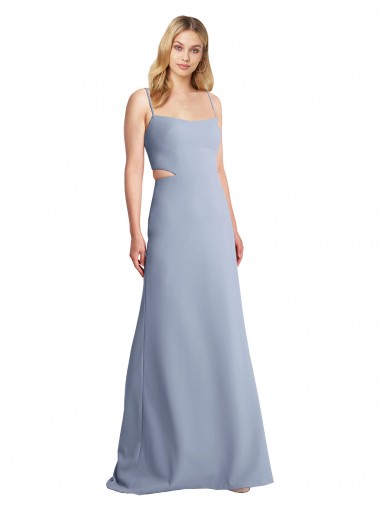 Open Back Sleeveless Spaghetti Straps A-Line Stretch Crepe Prom Dress / Bridesmaid Dress Worcester