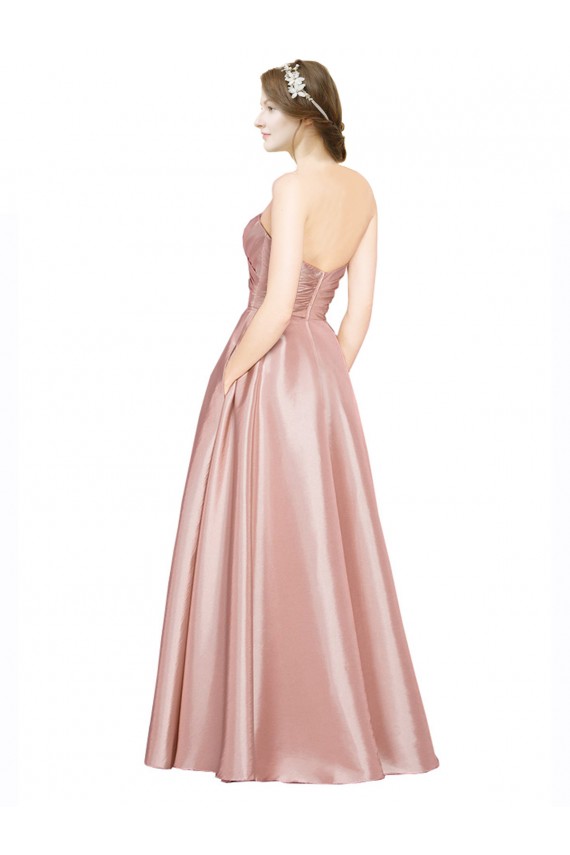 Low Back Sleeveless Sweetheart A-Line Stretch Satin Black Tie Evening Gown / Prom Dress / Bridesmaid Dress Worcester