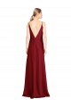 V-Back Sleeveless V-Neck A-Line Stretch Satin Black Tie Evening Gown / Prom Dress / Bridesmaid Dress Worcester