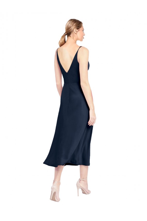 V-Back Sleeveless V-Neck A-Line Stretch Satin Formal Evening Gown / Prom Dress / Bridesmaid Dress Worcester