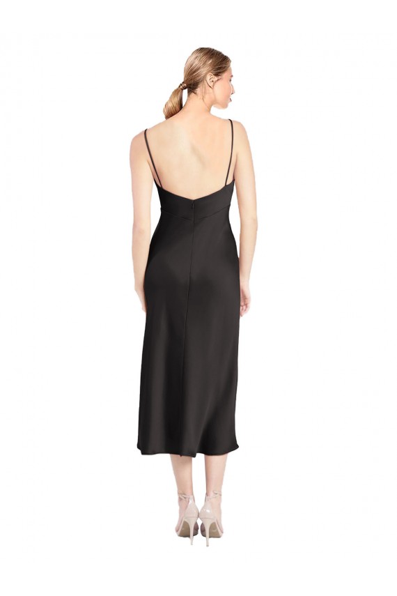 Low Back Sleeveless Spaghetti Straps A-Line Stretch Satin Formal Evening Gown / Prom Dress / Bridesmaid Dress Worcester