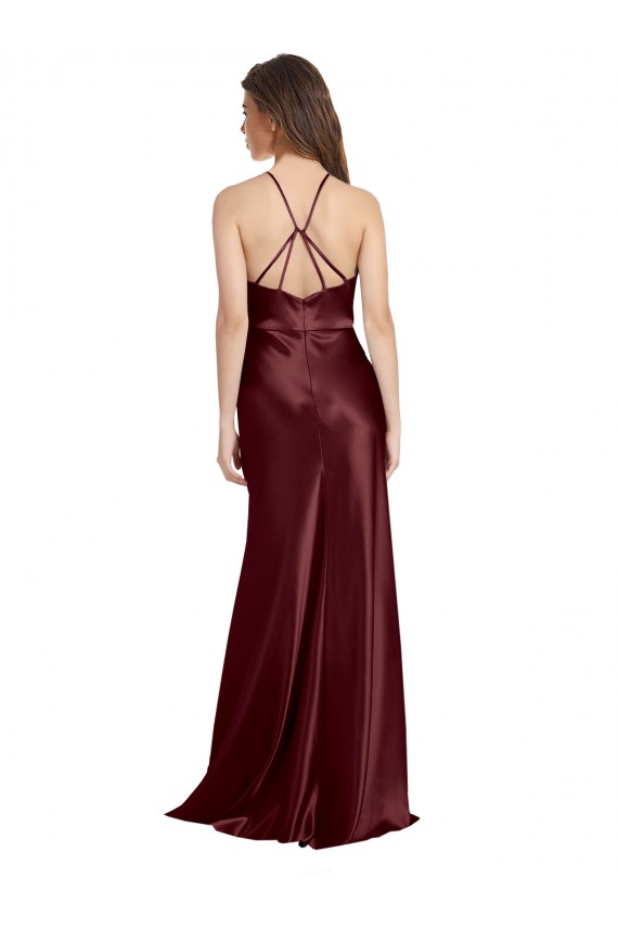 Sleeveless Spaghetti Straps A-Line Stretch Satin Formal Evening Gown / Prom Dress / Bridesmaid Dress Worcester