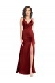 V-Back Sleeveless V-Neck A-Line Stretch Satin Formal Dress / Bridesmaid Dress Worcester