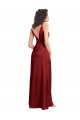 V-Back Sleeveless V-Neck A-Line Stretch Satin Formal Dress / Bridesmaid Dress Worcester