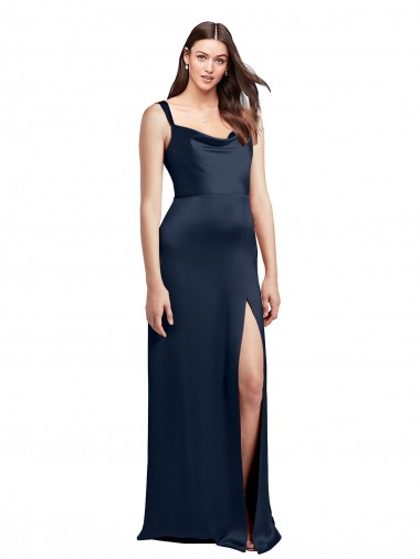 Low Back Sleeveless Cowl Neck A-Line Stretch Satin Formal Evening Gown / Prom Dress / Bridesmaid Dress Worcester