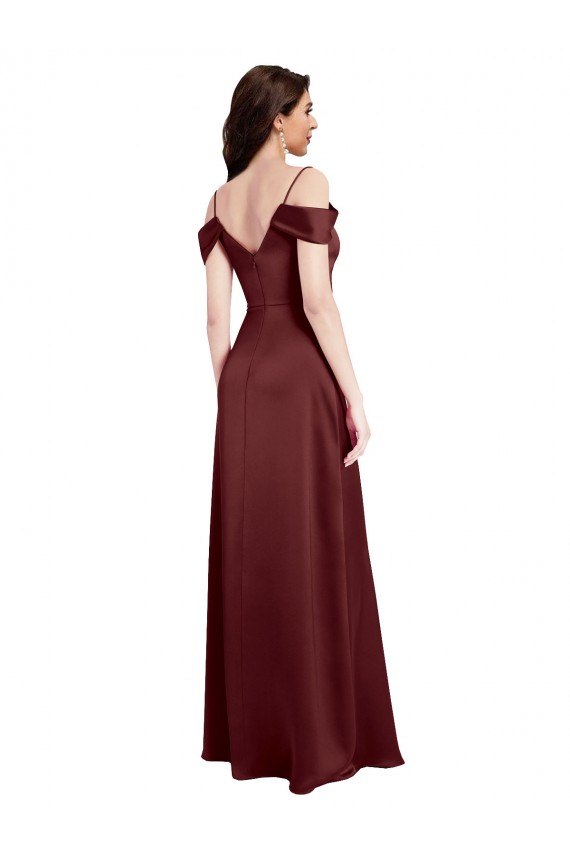 Sleeveless Off the Shoulder A-Line Stretch Satin Formal Dress / Bridesmaid Dress Worcester