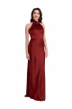 Backless Sleeveless Halter Neck A-Line Stretch Satin Black Tie Evening Gown / Prom Dress / Bridesmaid Dress Worcester
