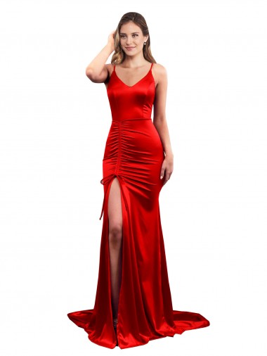 Low Back Sleeveless Sweetheart Mermaid Stretch Satin Evening Dress / Bridesmaid Dress Worcester